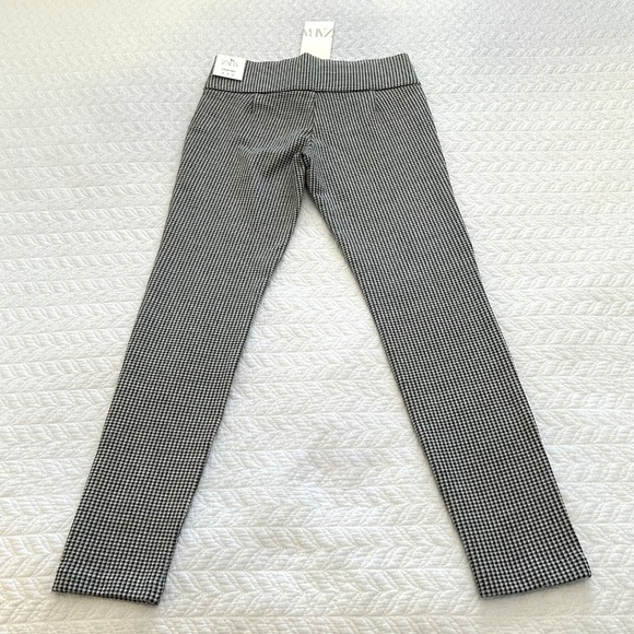 NWT Zara Black/White Check Crop Side Zip Leggings with Black Buttons Size S - Picture 9 of 16